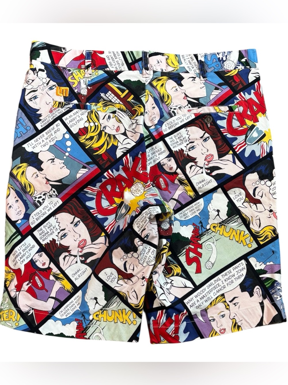 Loudmouth Crak Golf Shorts Comic Strip